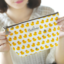 South Korea imported South Gate DAMS waterproof little yellow duck cartoon cosmetic bag wash storage bag