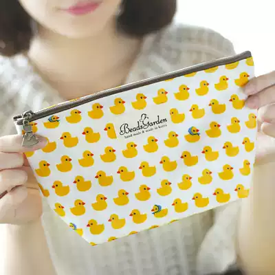 South Korea imported South gate DAMS waterproof little yellow duck cartoon cosmetic bag washing storage bag