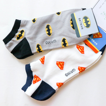 South Korea imported mens socks cotton cotton socks shallow socks personality Superman Batman sports socks deodorant and sweat