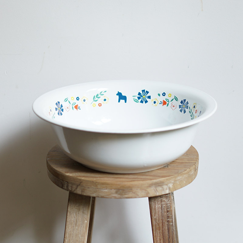 Pufang Exports to Japan, Vintage Nostalgic Enamel Washbasin, 32cm