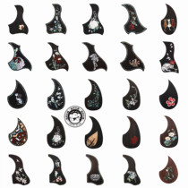 True color shell simulation shell inlaid folk guitar guard rosewood carving Cherry Blossom Bird Bird Bird Finch Red Rose