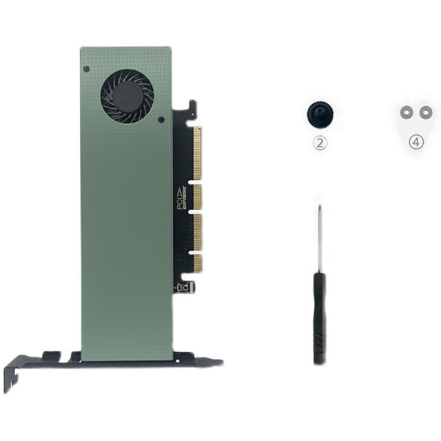 Jiayi Sk9 M.2 Expansion Nvme Adapter Card Ngff to Pcie3.0 Cooling Fan Ssd Dual Interface Sata3