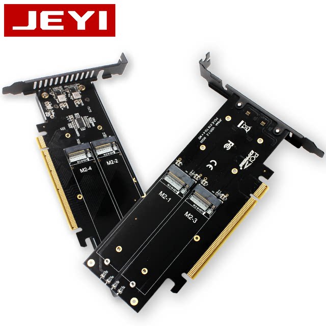 Jiayi M2X16 Pcie3.0X16 to 4-Bay M.2Nvme Solid State Drive Ssd Array Card Soft Raid Card