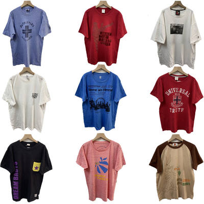 vintage, trendy and retro summer versatile pure cotton short-sleeved T-shirt for men, loose half-sleeved round neck printed T2