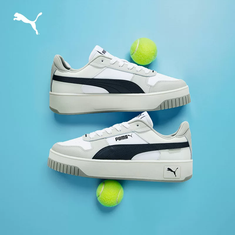 Puma, classic white shoes, summer white colour circle