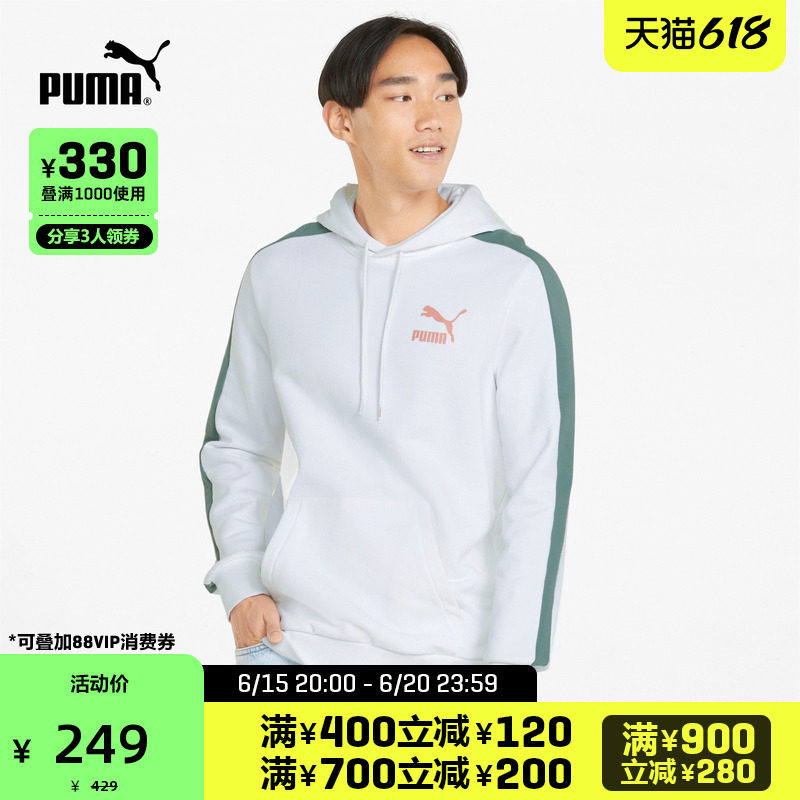 PUMA Puma Official Men's casual collage drawing rope with cap sweatshirt ICONICT7 531354