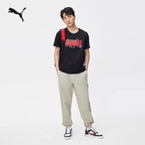 Puma, спортивная хлопковая футболка с коротким рукавом, круглый воротник