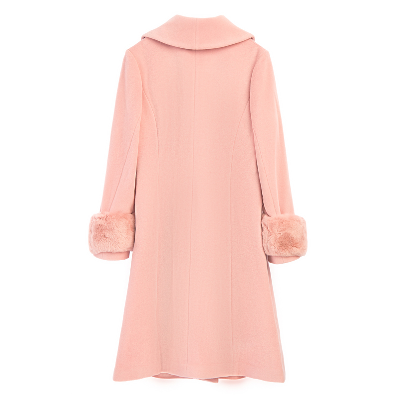 Áo khoác lông thỏ chất lượng cao mùa đông mới của Yigue / Yi Gu 39212B7104 - Accentuated eo áo áo dạ quang nữ đẹp