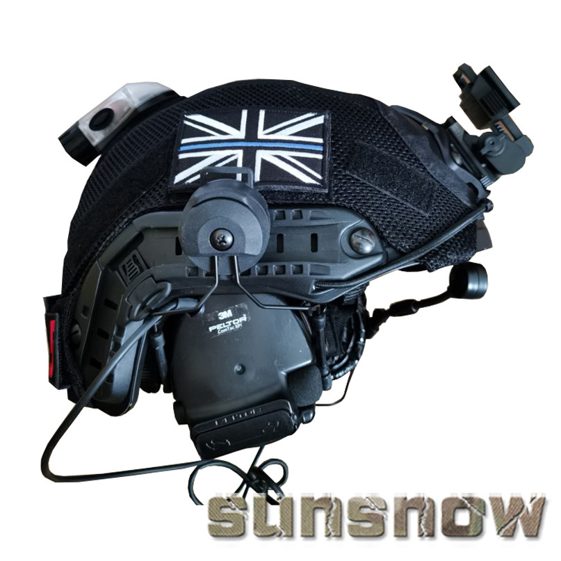 (Made by Sun Snow) CTSFO Helmet Cover Tactical British Police Helmet Cover Black Helmet Cloth