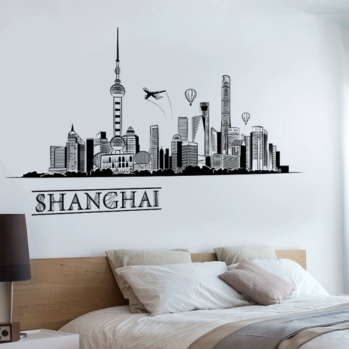 Бисерная стена на стену, диван, настенная самоклеющаяся наклейка, Шанхай