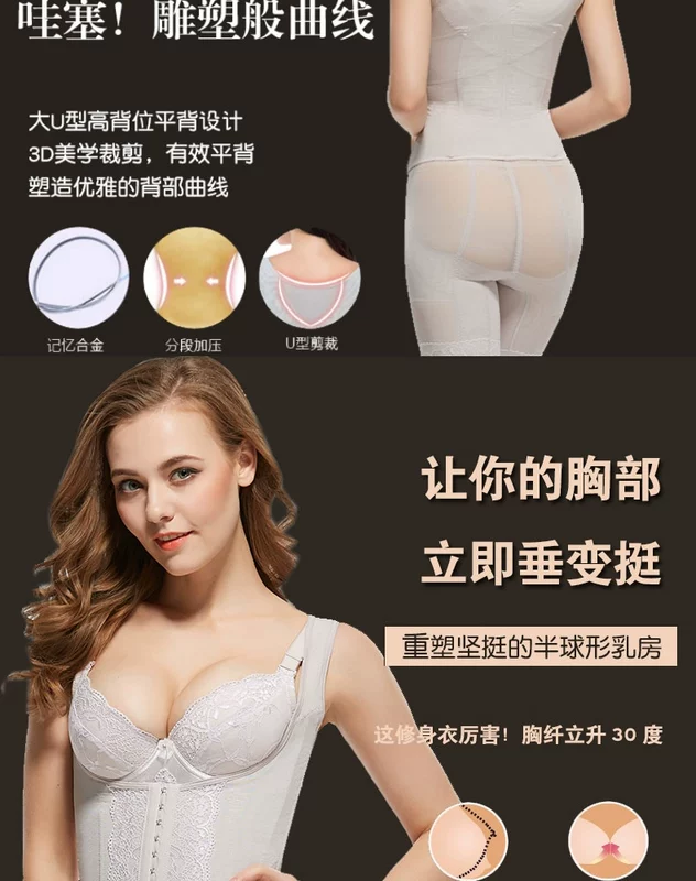 Antinian body manager nữ đích thực corset mốc chùm eo Paris phong cách cơ thể khắc đồ lót ba mảnh - Corset hai mảnh