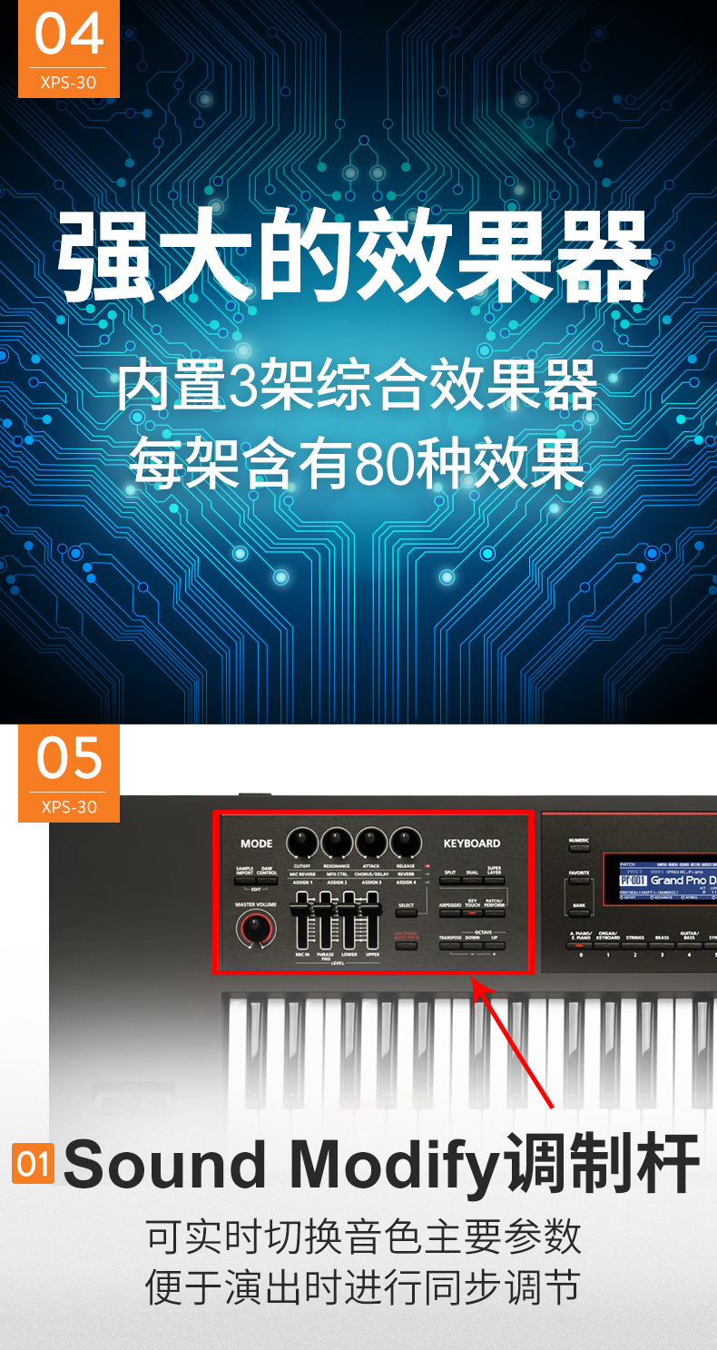Bộ tổng hợp Roland XPS30 Synthesizer XPS-30 Bộ tổng hợp bàn phím 61 phím đàn piano điện