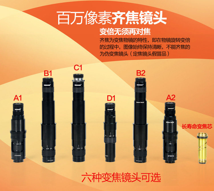 Industrial Electron Microscope Lens Digital Video Microscope Lens Professional Zoom Objective Lens Fixed Focus Zoom Lens