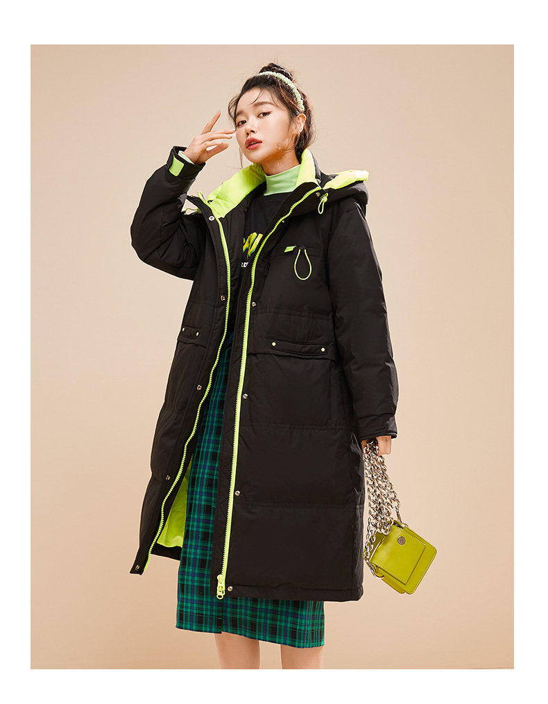 雪中飞 21年秋季款 女式中长款马卡龙撞色加厚羽绒服 多重优惠折后¥309包邮 3色可选