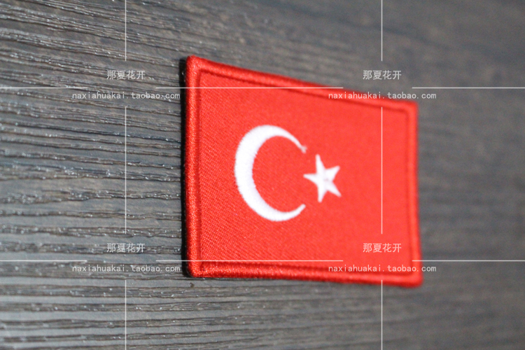 Thổ nhĩ kỳ cờ armband dán vải, thêu nhãn dán, chương Velcro thêu chương epaulettes có thể được tùy chỉnh mieng dan quan ao