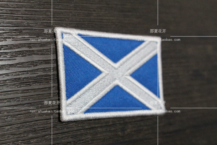 Scotland khu vực dán cờ epaulettes huy hiệu thêu băng tay Velcro phù hiệu túi quần áo có thể được tùy chỉnh - Những người đam mê quân sự hàng may mặc / sản phẩm quạt quân đội thắt lưng bộ đội