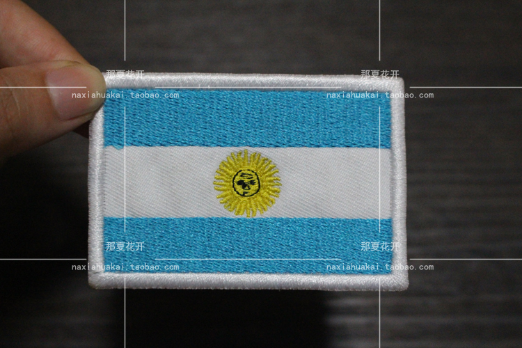 Cờ Argentina dán epaulettes huy hiệu thêu băng tay Velcro Trang phục phù hiệu túi có thể được tùy chỉnh - Những người đam mê quân sự hàng may mặc / sản phẩm quạt quân đội áo quần bộ đội