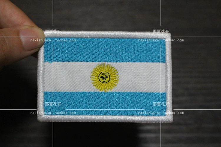 Cờ Argentina dán epaulettes huy hiệu thêu băng tay Velcro Trang phục phù hiệu túi có thể được tùy chỉnh - Những người đam mê quân sự hàng may mặc / sản phẩm quạt quân đội