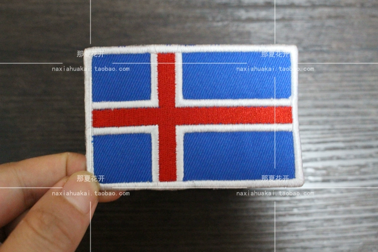 Iceland cờ armband dán vải thêu dán nhãn dán chương Velcro thêu chương epaulettes có thể được tùy chỉnh