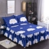 Váy cotton dày đơn mảnh chống trượt giường cotton ba mảnh giường cưới đặt giường trampoline tấm trải giường