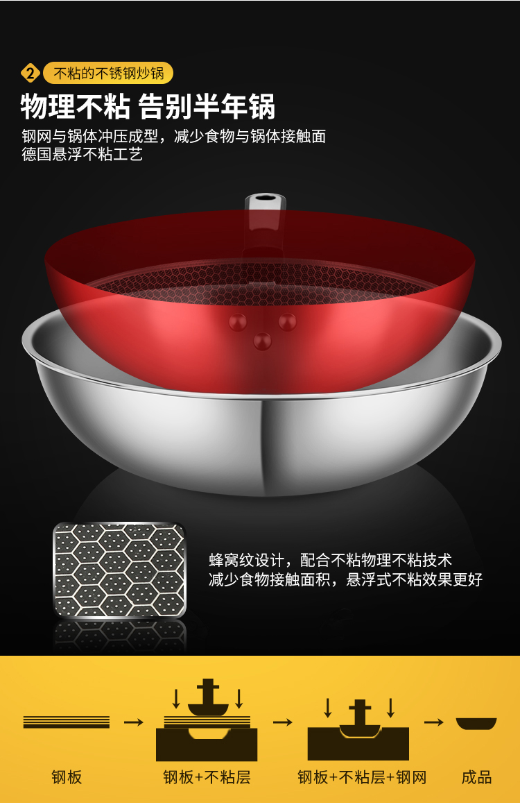 大 皇 304 chảo inox chảo chống dính hộ gia đình chảo cảm ứng phổ dụng chảo 32cm chảo chống dính đá hoa cương