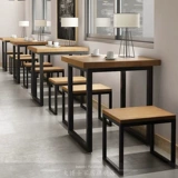 Простая твердая древесина для маленького квадратного настольного молока чай для питания десерт -магазин ресторан кофейня для закусочных с закусочными повседневными столами и комбинацией стула