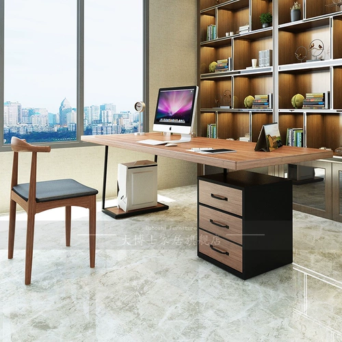 大博士 Стол компьютера с твердым деревом, Nordic Desk Hoper Desk Original Work Work Work с ящиком с ящиком