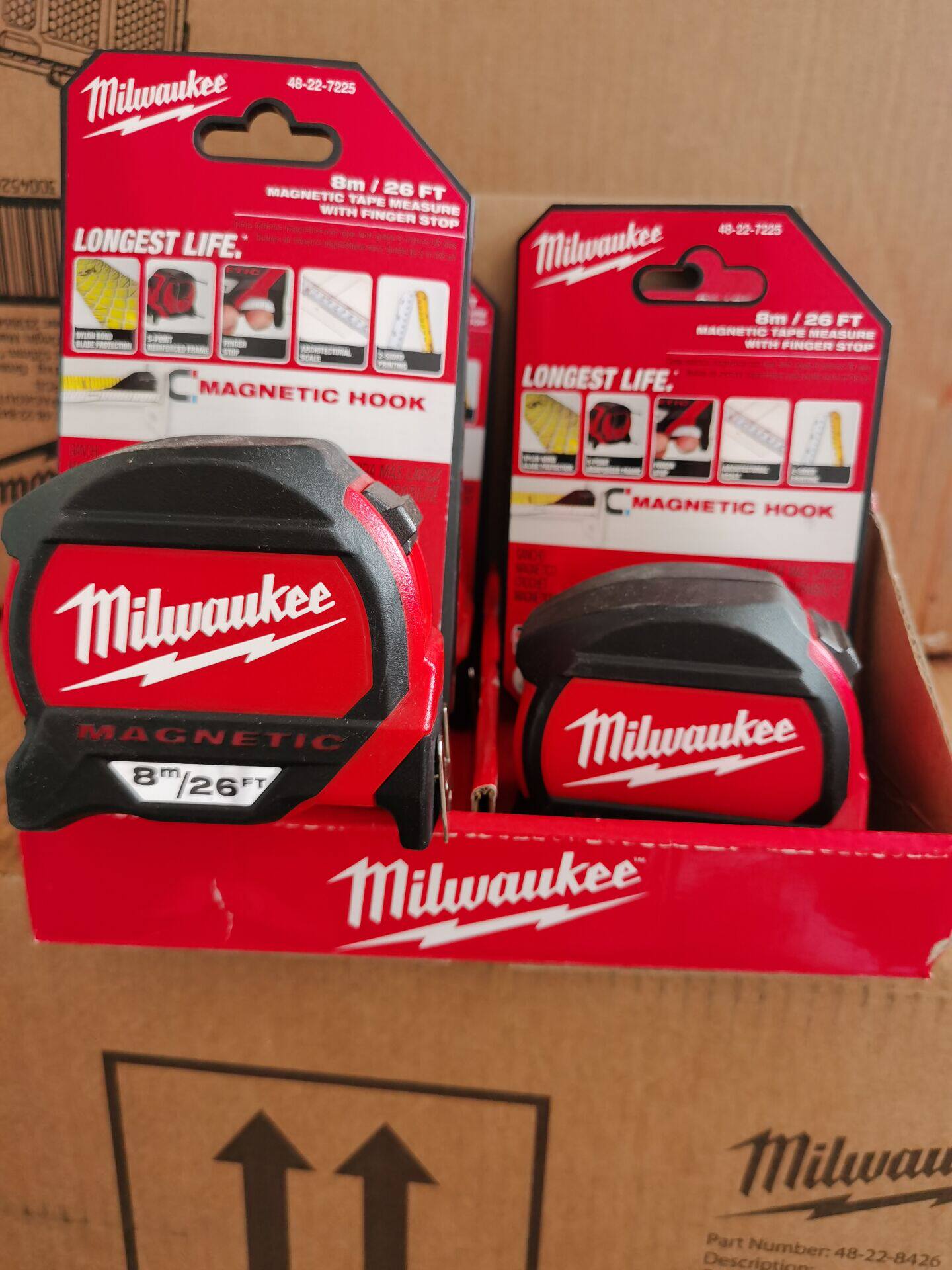 Milwaukee Mivocie Mevauchi 8 m Magnetic steel measuring tape box ruler 48-22-7225 sides scales-Taobao