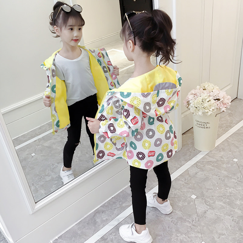 Children 3 Girls ' coat spring and autumn 2021 new 5 Korean version 6 foreign style 7 little girl 8 medium long 9 windbreaker 10 years old