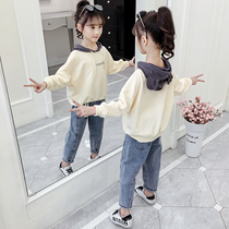 Childrens girls spring and autumn clothing set 2021 New 3 fashionable sports 4 Net Red 5 foreign atmosphere 6 children 7 Clothes 8 years old