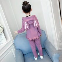 Childrens clothing girl spring and autumn set 2021 New 3 Super foreign air 4 Net Red 5 little girl 6 Sports 7 two pieces 8 years old