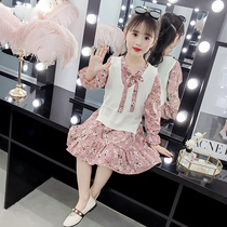 3 Children 4 girls dress 5 autumn clothes 2021 new princess skirt children Spring and Autumn foreign style 6 year old girl suit