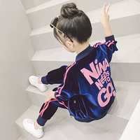 Иностранный стиль девушек притворяется, детка 2 четыре 3, 3, 5, 5, 6-8 лет, начальная школа девочка-девочка модная спортивная одежда