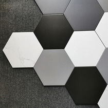 Black white and gray solid color hexagonal brick 260*300 kitchen bathroom wall brick hexagonal ceramic tile restaurant hotpot restaurant floor tile