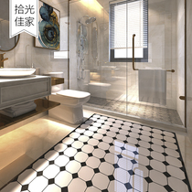 Modern simple 300 × 300 black and white plaid European art parquet small floor tile balcony bathroom wall tile floor tile