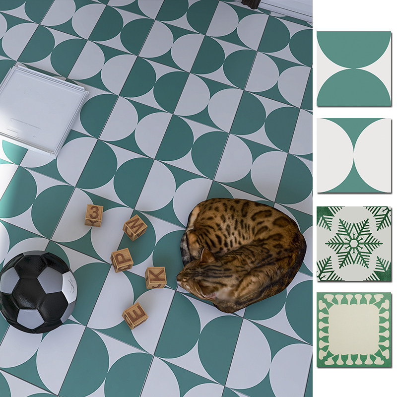 Nordic Style Green Parquet Brick 200x200 Kitchen Makeup Room Matte Little Ground Floor Dining Room Wall Brick Tiles