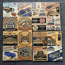 Car pattern tile 300*300 restaurant cafe background wall tile antique tile retro cartoon tile