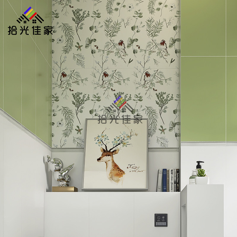Flower and bird picture color wall tiles 300*600 B&B powder room porch background wall tiles bathroom flower tiles