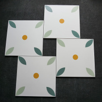Balcony tiles 300x300 non-slip flower tiles Nordic small fresh hostel toilet green mosaic tiles