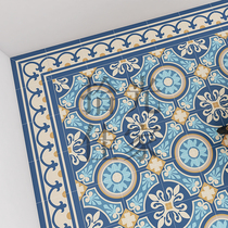 Blue retro tile 250 hotel corridor mosaic carpet tile restaurant hotpot restaurant aisle net red floor tile