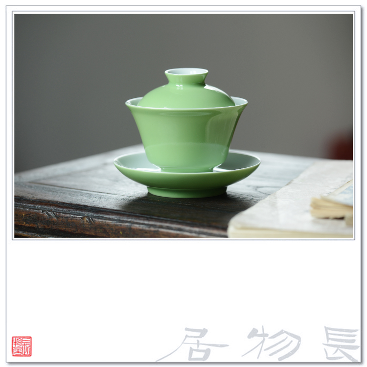 Jingdezhen ceramic only three tureen tea cups offered home - cooked rouge in water color glaze single tea tureen kung fu tea set