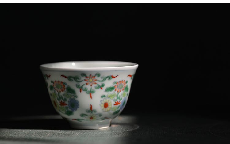 Offered home - cooked in yongzheng hand - made color bucket small glass sample tea cup cup jingdezhen manual archaize ceramic tea set