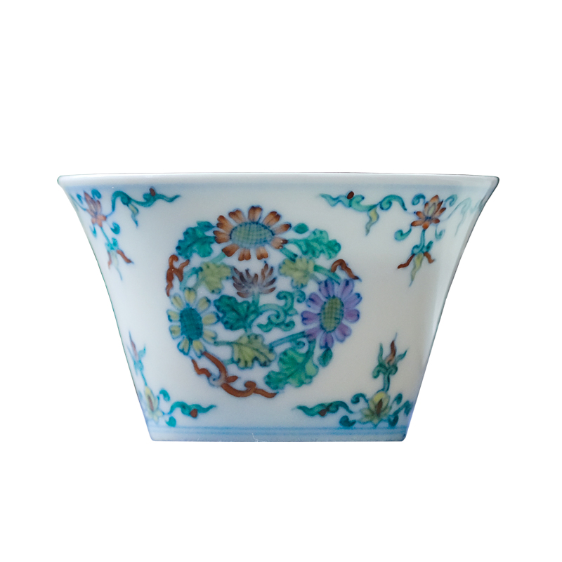 Offered home - cooked in imitation of yongzheng hand - made jingdezhen porcelain dou CaiTuan by CPU manually archaize ceramic tea cups