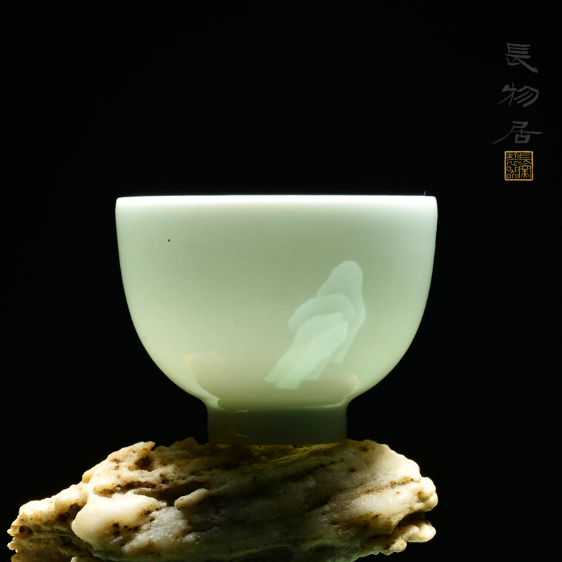 Offered home - cooked shadow in green manual its landscape sample tea cup Shi Yin jingdezhen ceramic cups single tea cups