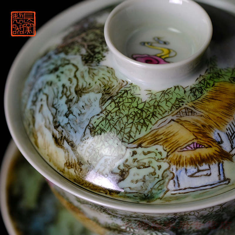 Long up offered home - cooked wen - bo xiong the teacher hand - made in pastel on beautiful figure tureen jingdezhen antique tea cups