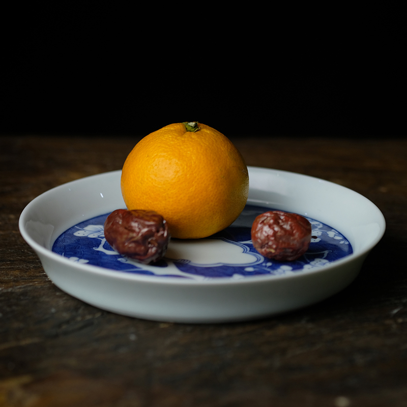 Private customized offered home - cooked in jingdezhen blue and white ice MeiPan hand - made ceramic tea tray was pot bearing fruit tray was dry terms plate