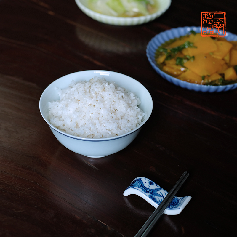 Offered home - cooked ju long up controller hand - made porcelain double circle blue edge bowl of jingdezhen archaize ceramic tableware by hand