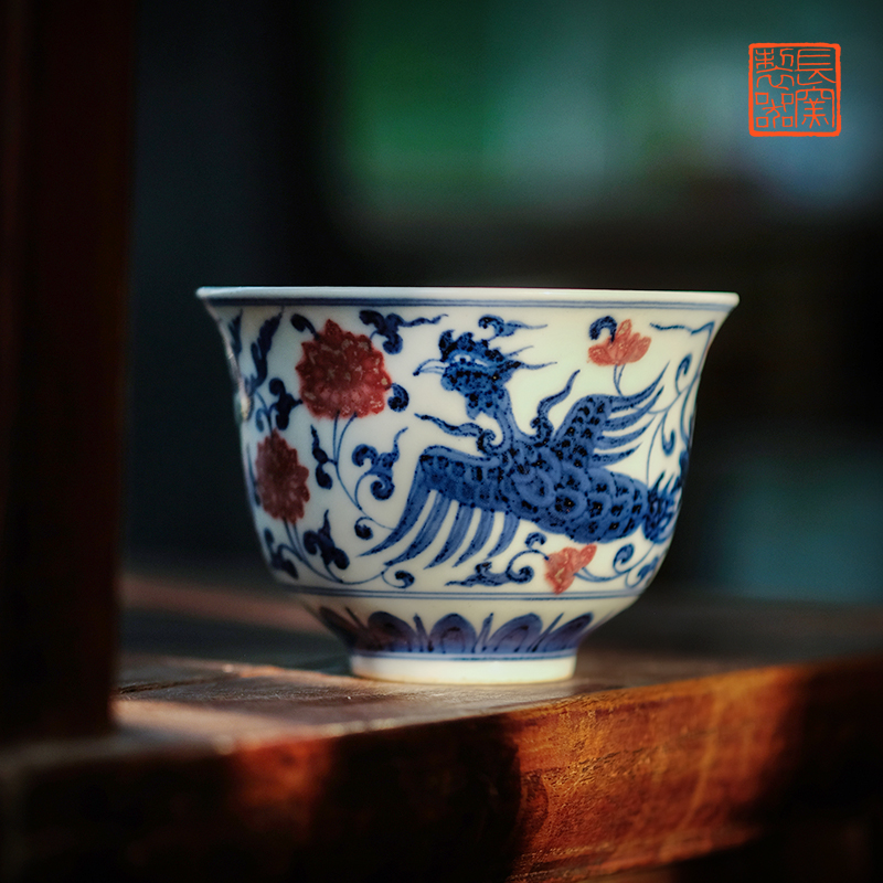 Blue and white youligong offered home - cooked ju long up controller hand - made bell cup 170 ml capacity of jingdezhen ceramic cups