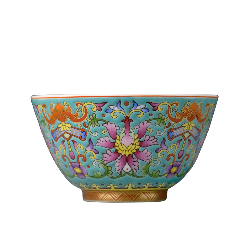 Offered home - cooked in hand - made bat around branch lines colored enamel view of lotus. The sample tea cup of jingdezhen ceramic masters cup by hand