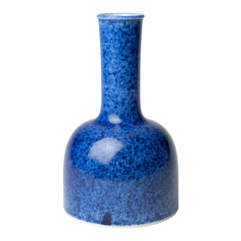 Offered home - cooked at flavour with blue glaze double statute of lu jingdezhen manual archaize ceramic flower vases, display furnishing articles